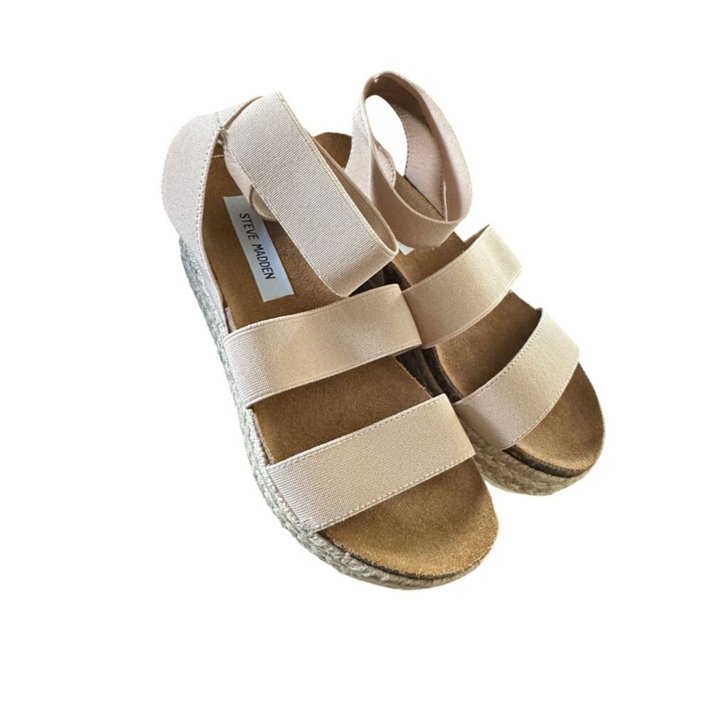 Steve Madden Women's Kimmie Blush Nude Espadrille Platform Sandals Size 7 NWOB - Picture 10 of 13